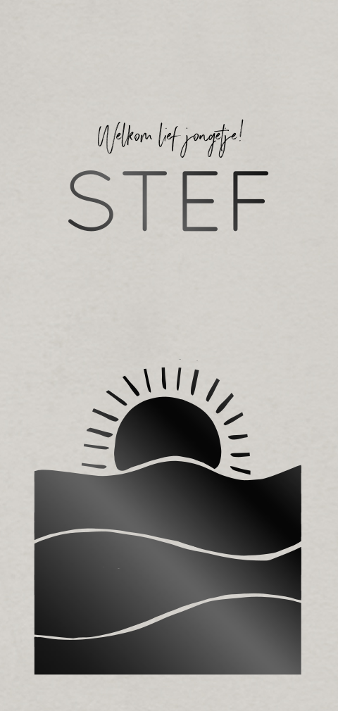 Geboortekaartje jongetje met zwarte folie