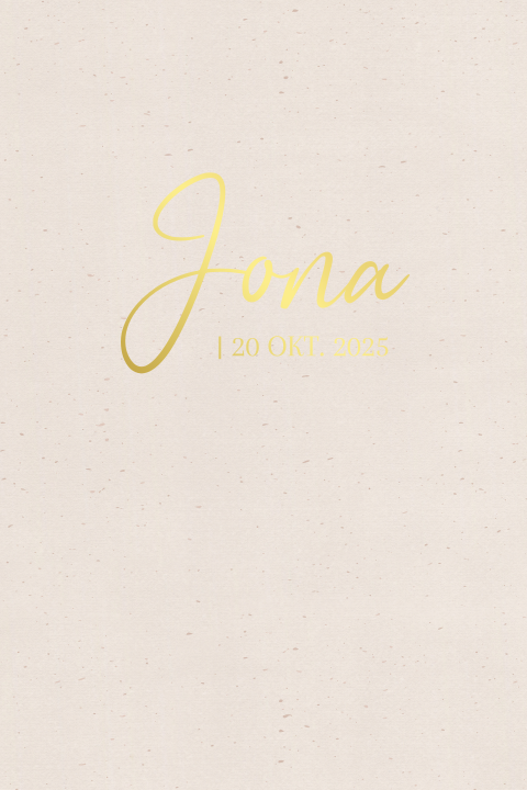 Jongens geboortekaart beige