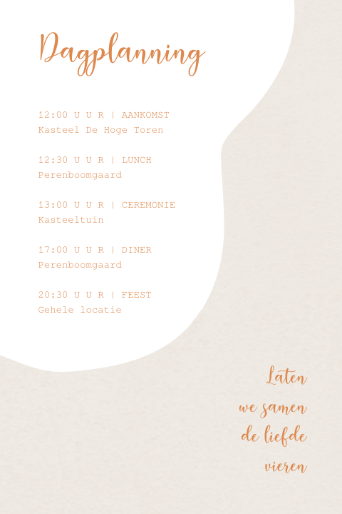 Dagplanning met abstracte vorm in zandkleur