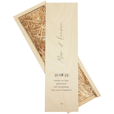 Wijnkist staand zwart wit