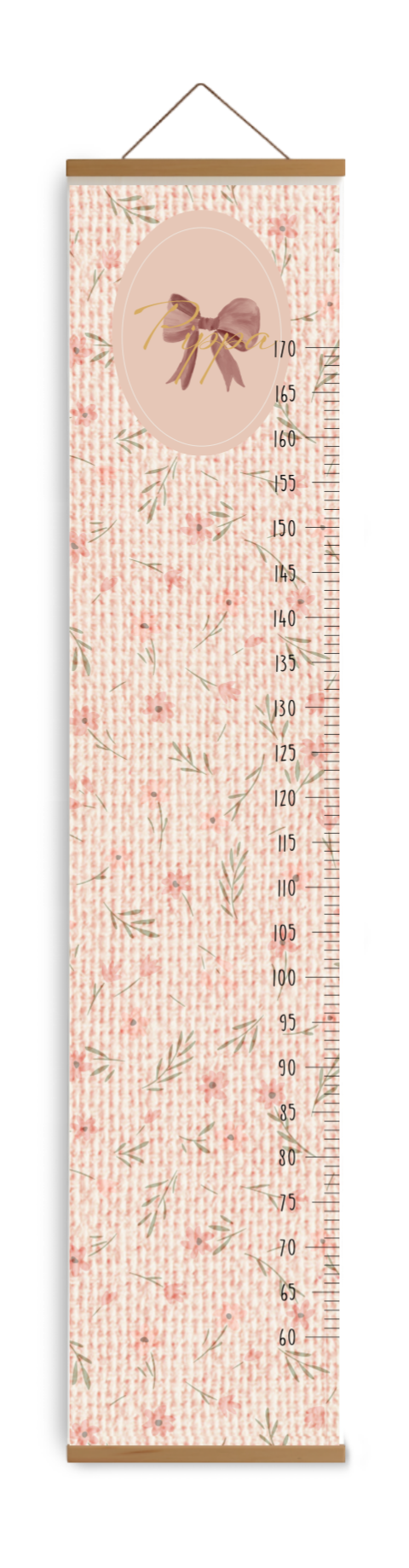 Groeimeter met linnenlook en bloemen