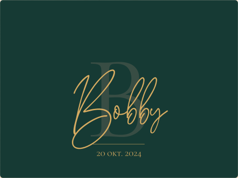 Memorybox diepgroen met initiale