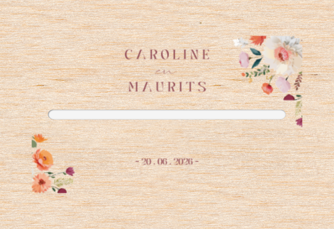 Houten enveloppen kist met bloemen