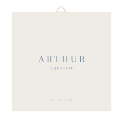 Tegeltje met oudblauw lettertype