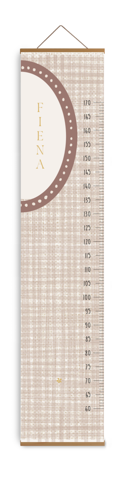 Mooie groeimeter met ruitjes en naam