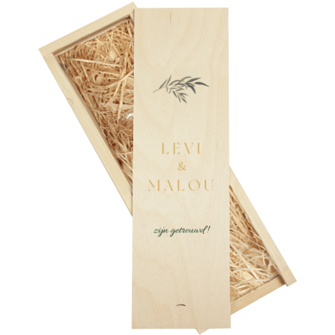 Wijnkist staand met takje