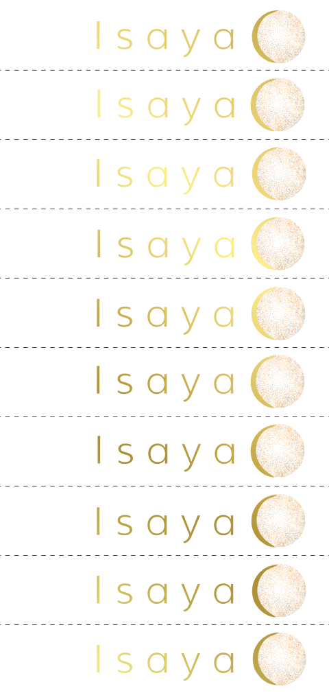 DiY doopsuikerlabel foliedruk babynaam illustratie maan