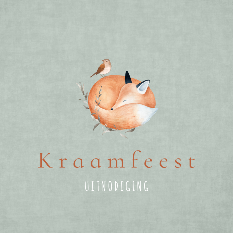 Kraamfeest uitnodiging jongen vosje