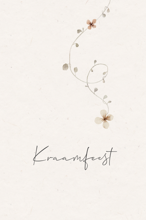 Kraamfeest uitnodiging meisje met bloemen