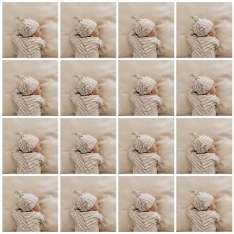 Labelkaart met babyfoto als los labeltje bij het geboortekaartje