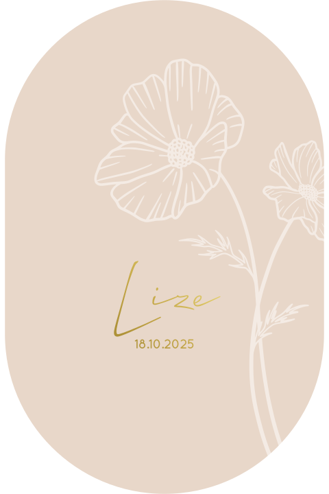 Geboortekaartje meisje geboortebloem oktober Cosmea