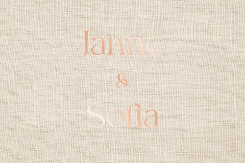 Geboortekaartje tweeling meisjes linnen look met folie