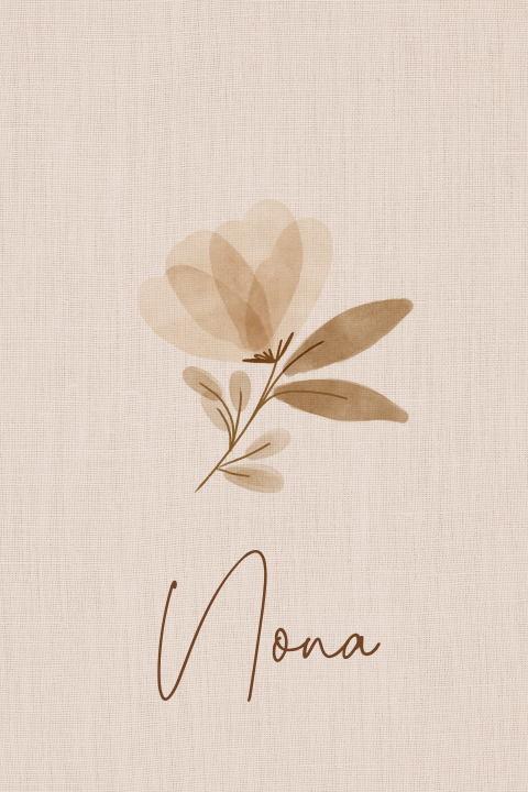 Raambord geboorte meisje met bloemen en linnen