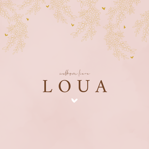 Raambord meisje met bloemen en hartjes