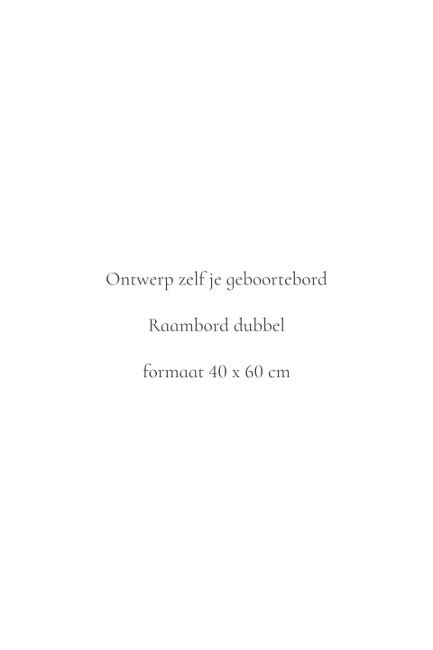 Geboortebord dubbel rechthoek zelf maken