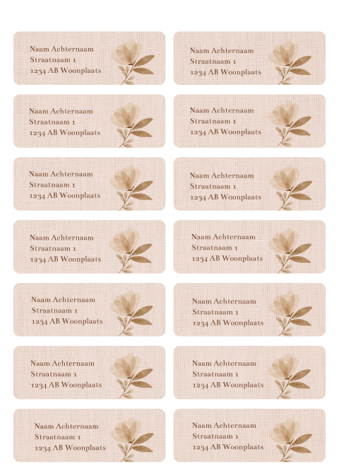 Linnenlook adressticker met bloem