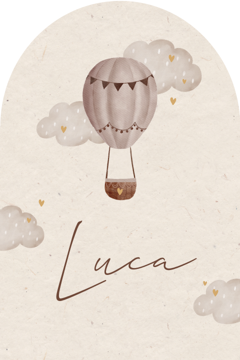 Origineel geboortebord voor een jongen met trend luchtballon