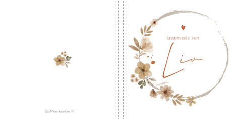 Kraambezoekboek met bloemen meisje