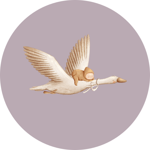 Sluitzegel meisje ooievaar lila