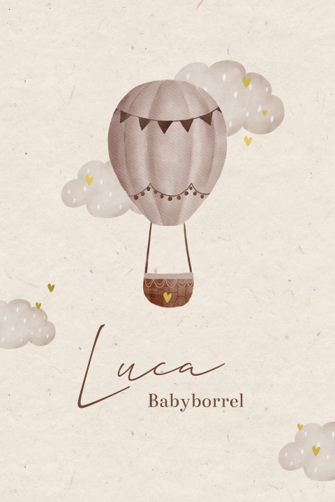 Babyborrel jongen met luchtballon