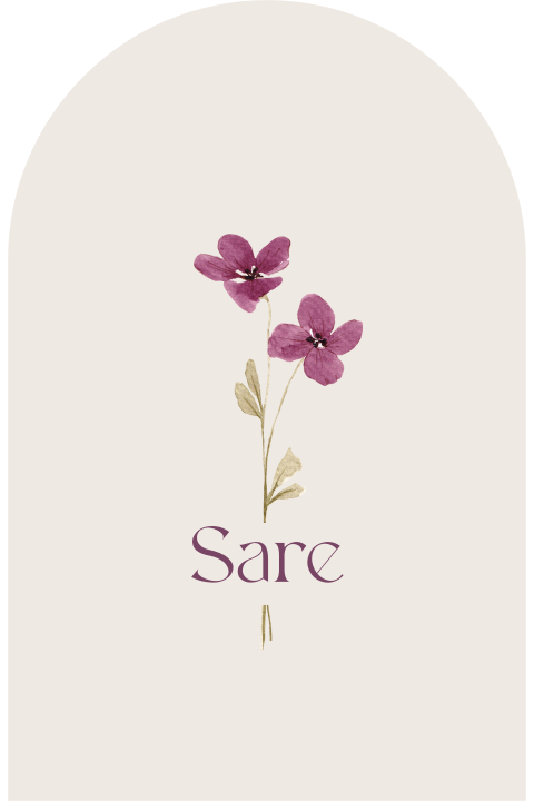 Stijlvol geboortekaartje voor een meisje met bloemen