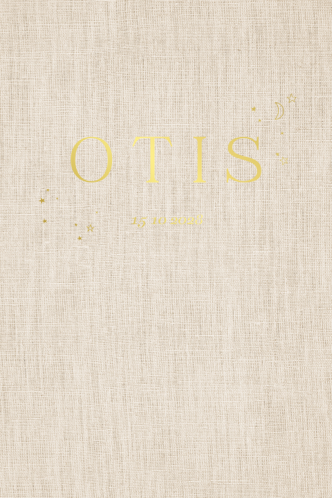 Minimalistisch geboortekaartje jongen met linnen en goudfolie