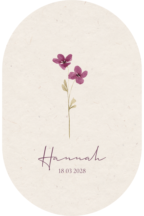 Vrolijk geboortekaartje met bloemen voor een meisje