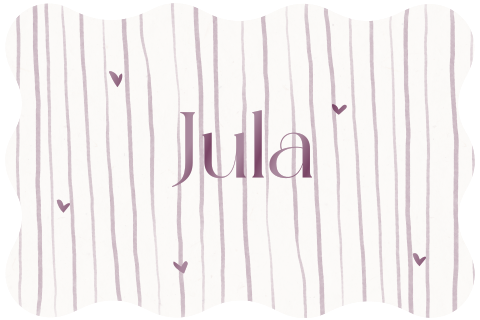 Kleurrijk geboortekaartje meisje met strepen en golfvorm