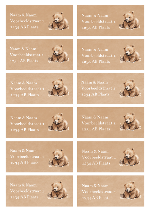 Adressticker beer passend bij het geboortekaartje