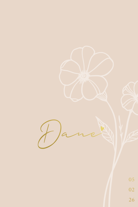 Geboortekaartje meisje met geboortebloem februari