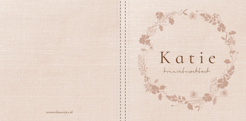 Kraambezoekboek meisje met linnenlook en bloemen