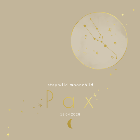 Geboortekaartje jongen met sterrenbeeld