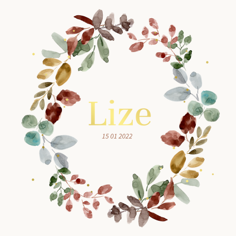Geboorteposter babykamer meisje folie herfst illustratie