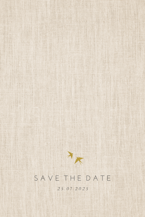 Save The Date linnen trend met goudfolie