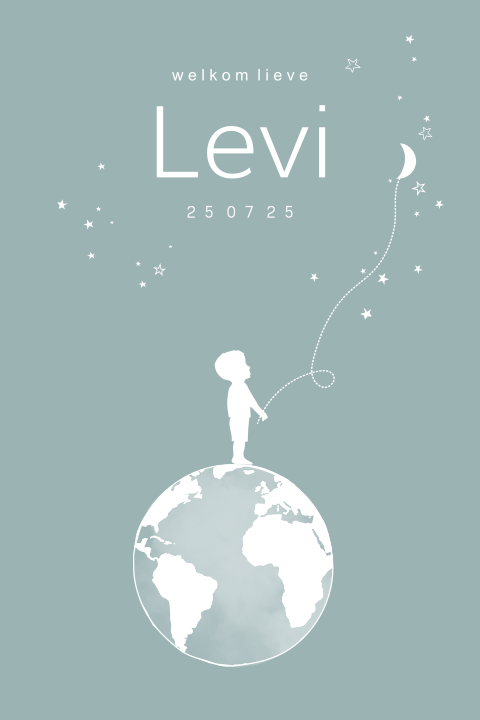 Raambord voor een jongen met wereldbol en silhouet