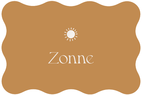 Neutraal geboortekaartje voor een meisje met zon en golfrand