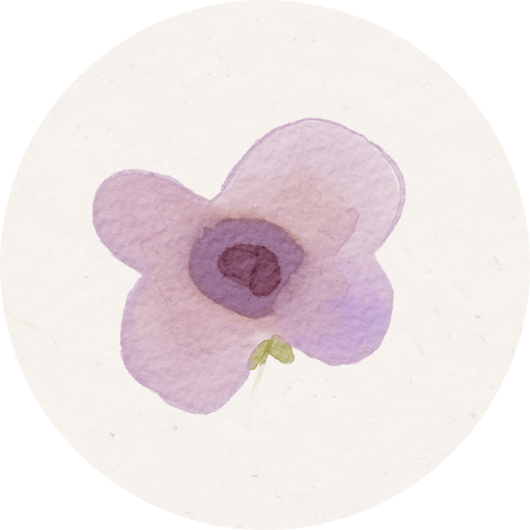 Sluitzegel met lila bloem