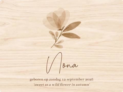 Baby memorybox met bloem voor een meisje