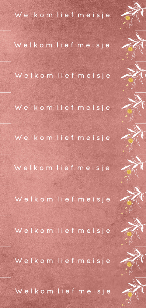DiY labeltje bloem tekst geboortekaartje meisje