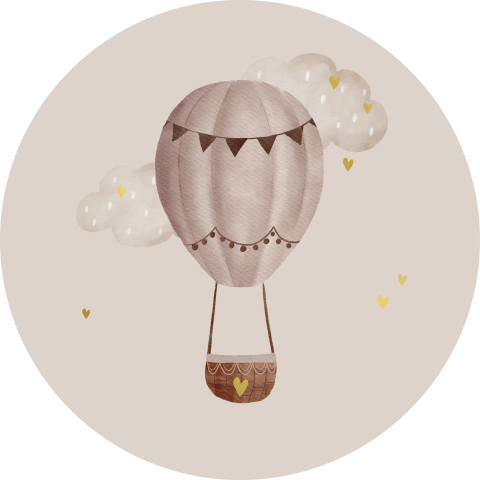 Sluitzegel luchtballon en goudfolie voor een jongen