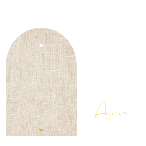 Klassiek geboortekaartje meisje met folie en zijden lint strik