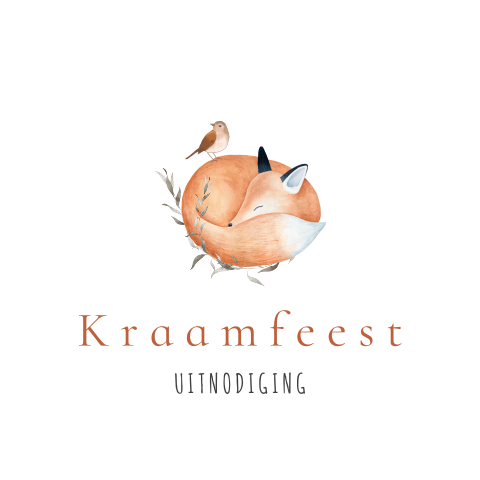Kraamfeest uitnodiging vosje met vogeltje