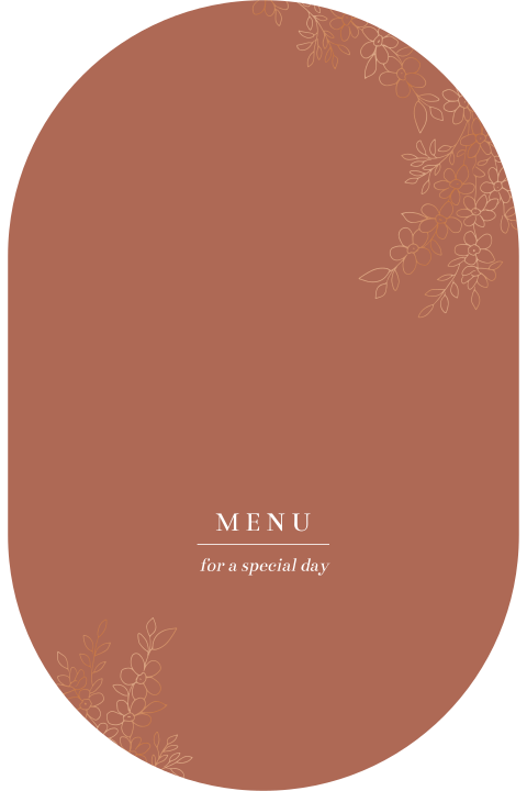 Bohemian menukaart met koperfolie