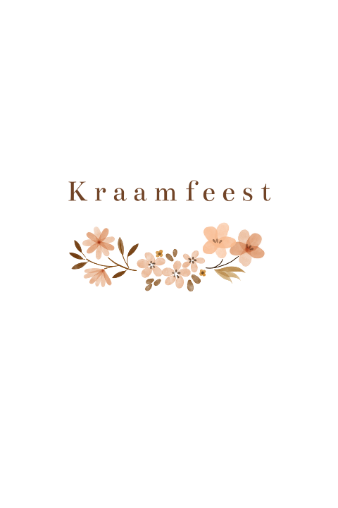 Bijzondere kraamfeest bloemen uitnodiging voor een dochter