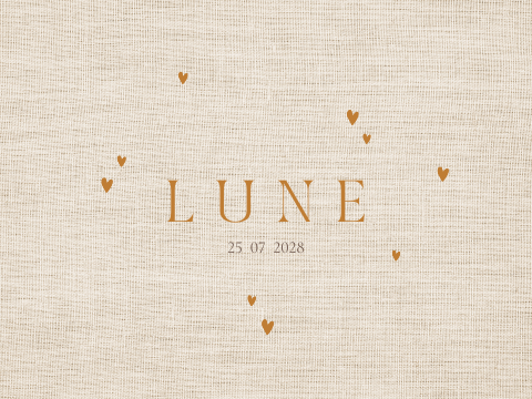 Memorybox meisje hartjes linnenlook