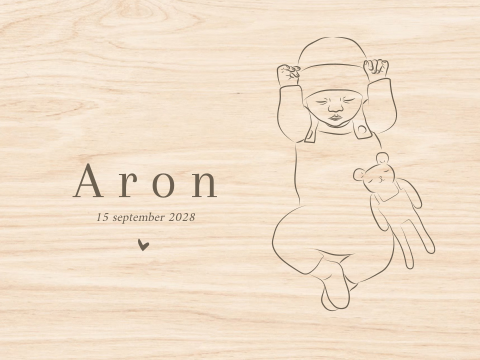 Mooie neutrale memorybox met lijntekening baby