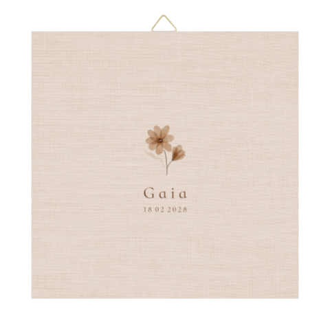 Klassiek geboortetegeltje voor de babykamer met bloem