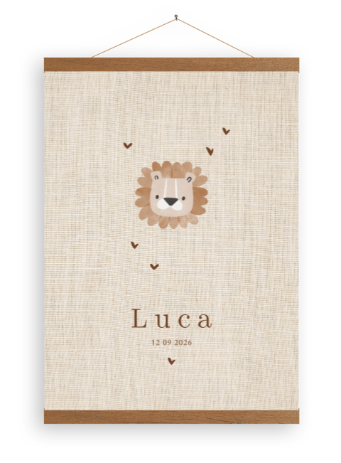Canvasposter babykamer leeuw jongen 