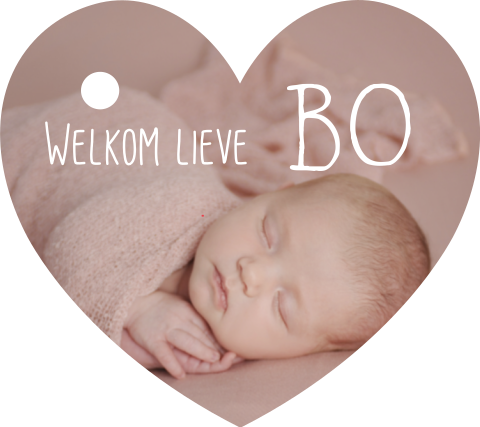 Fotolabeltje hartje welkom - 16 stuks