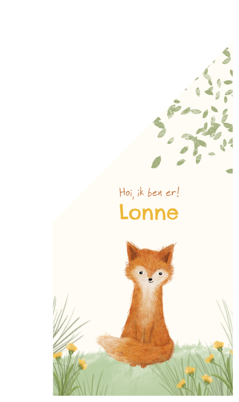 Geboortevlag vosje lentebos boterbloemen